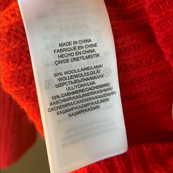 Lauren Ralph Red Mock Neck Cashmere Blend … - Picture 5 of 8